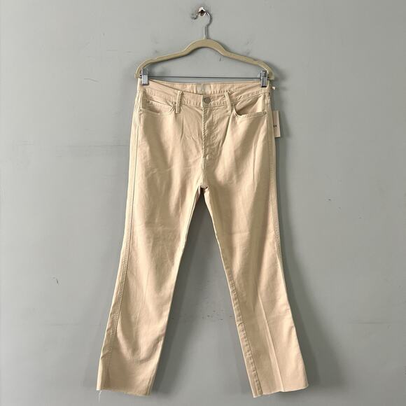 NWT Mother High Waisted Rascal Ankle Fray Chalk It Up Ivory Jeans - Picture 2 of 8